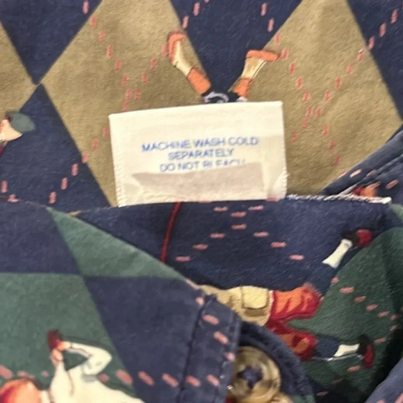 Vintage Argyle Golf Print Button Front Cotton Short Sleeve Shirt Size 2XT Casual - Picture 5 of 6